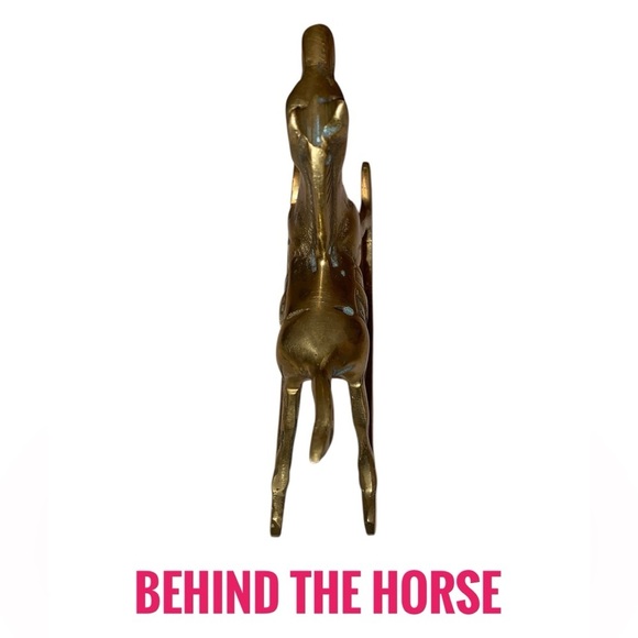MINIATURE ROCKING HORSE DECOR Vintage Solid Brass Decorative Figurine 6” Tall - Picture 5 of 6